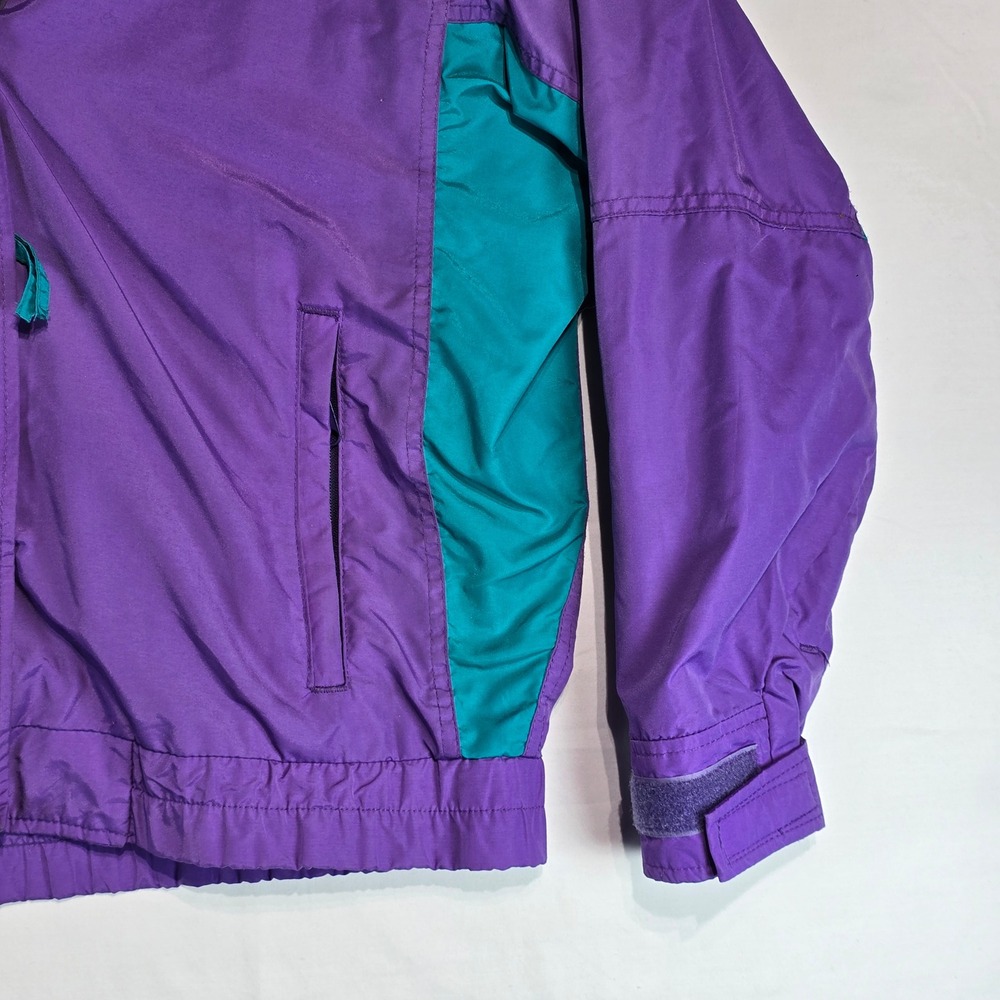 Vintage Columbia Bugaboo Jacket Womens Medium Purple Teal Colorblock 90s Shell - Picture 4 of 16